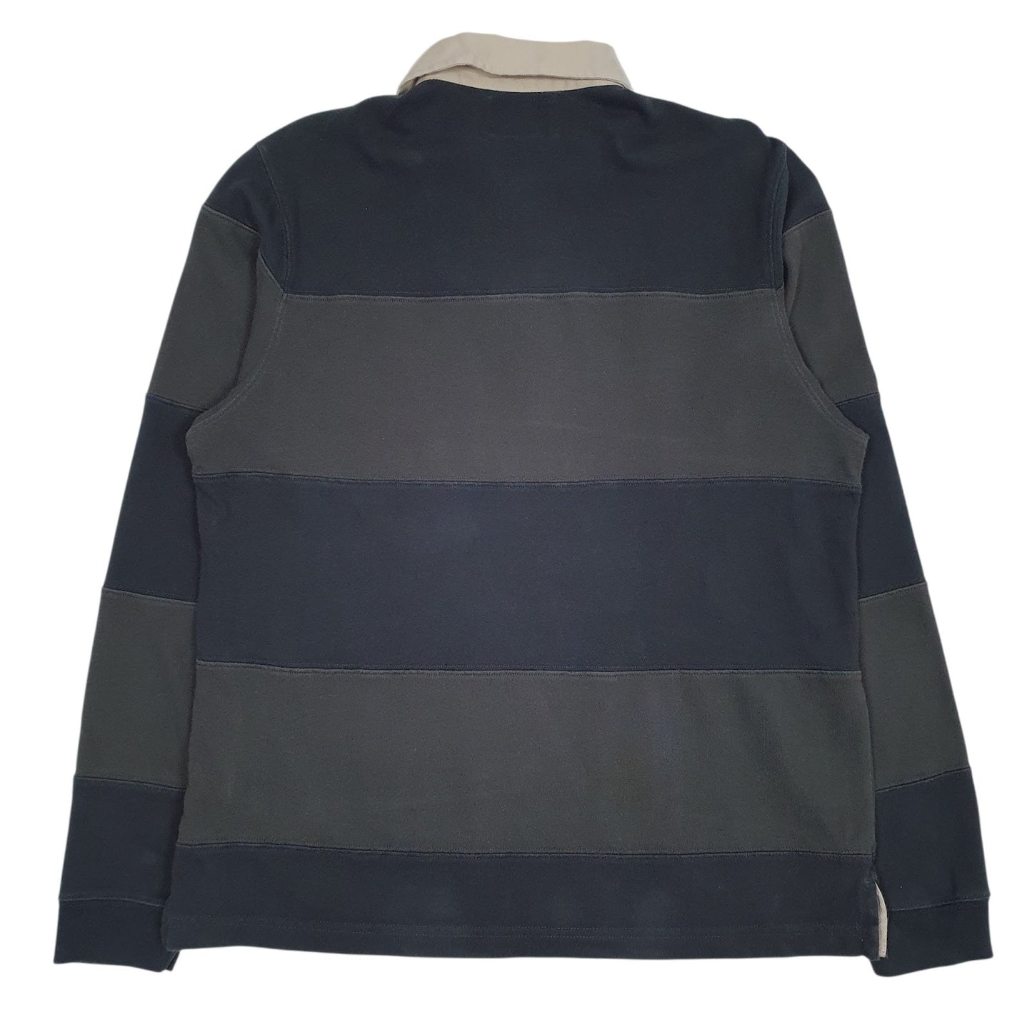 Mens Grey Banner Supply Rugby Crewneck Polo Shirt