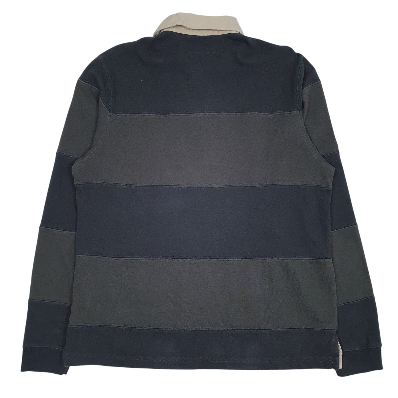 Mens Grey Banner Supply Rugby Crewneck Polo Shirt