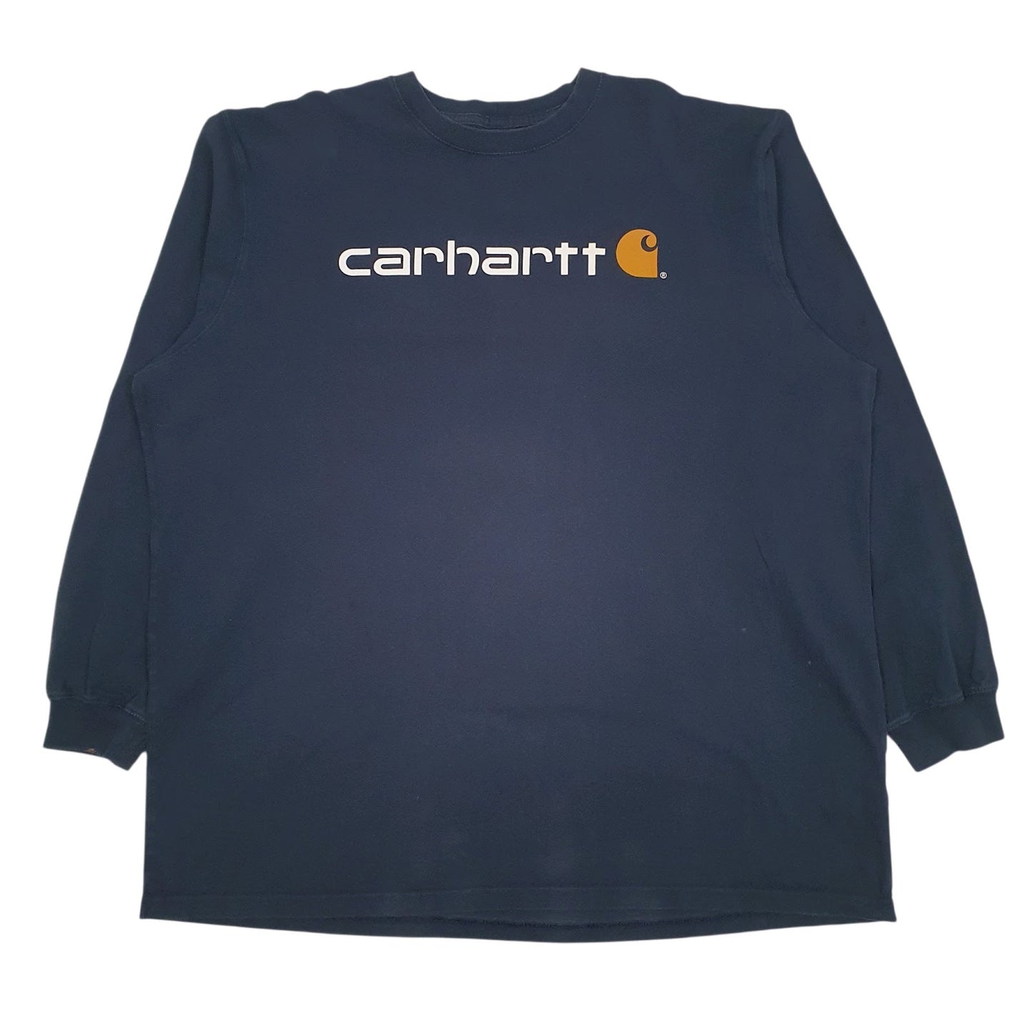 Mens Navy Carhartt Spellout Long Sleeve T Shirt