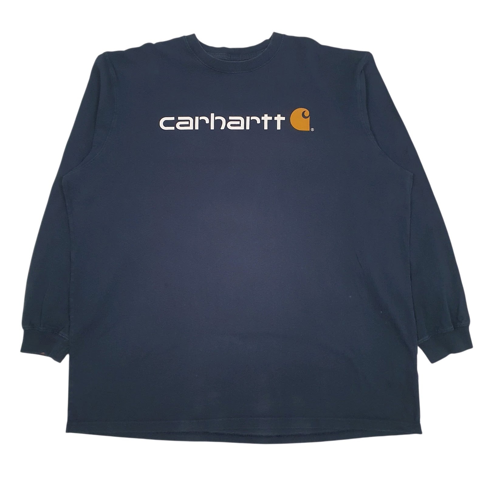 Mens Navy Carhartt Spellout Long Sleeve T Shirt
