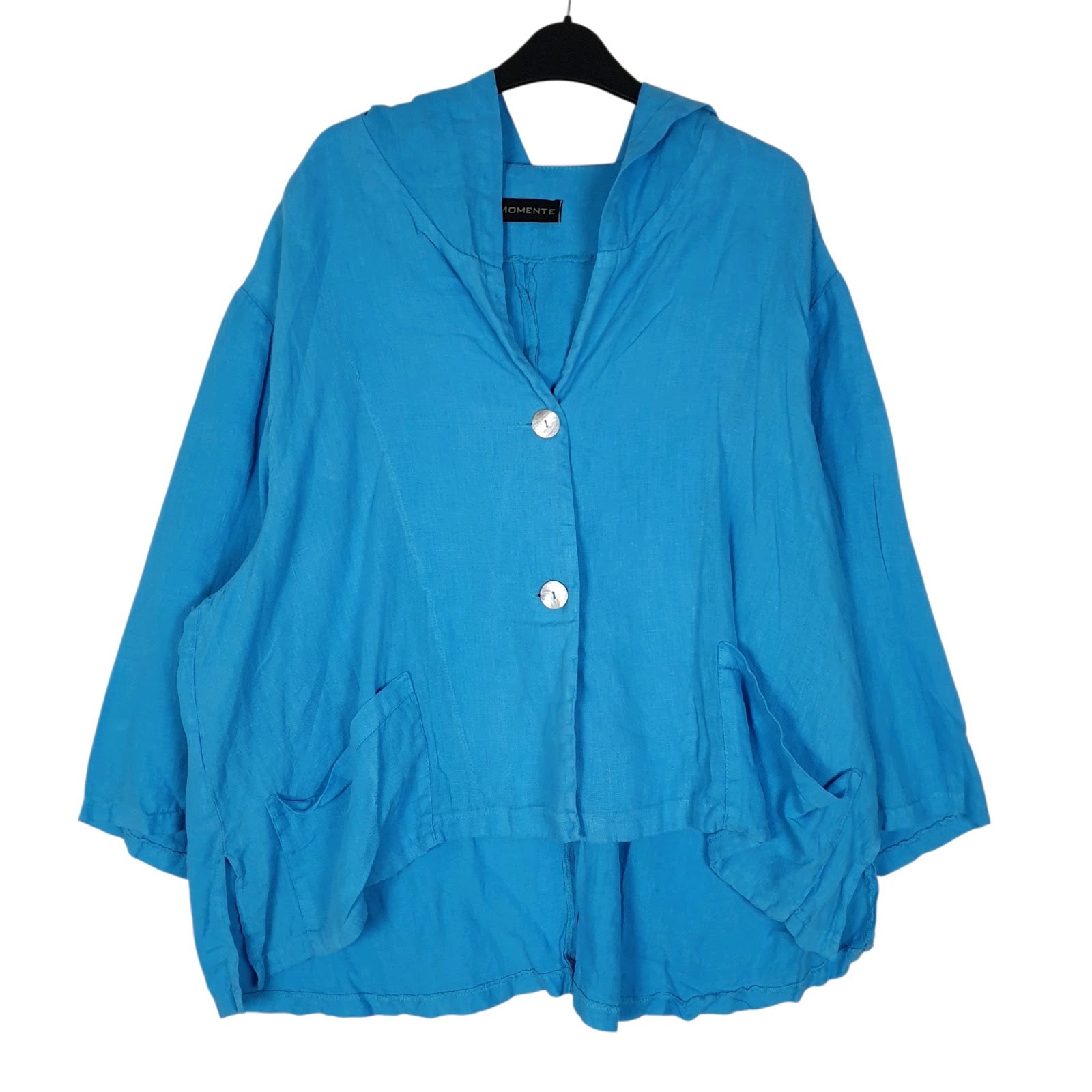 Womens Blue Momente Hoodie Loose Fit Long Sleeve Shirt