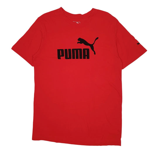Mens Red Puma  Short Sleeve T Shirt