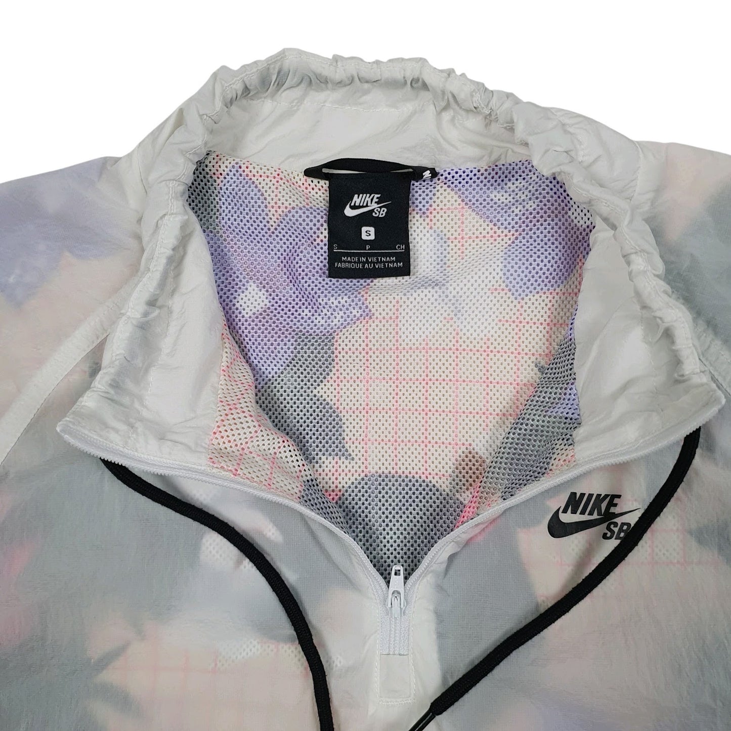 Mens White Nike SB Skateboarding Quarter Zip Pullover  Coat