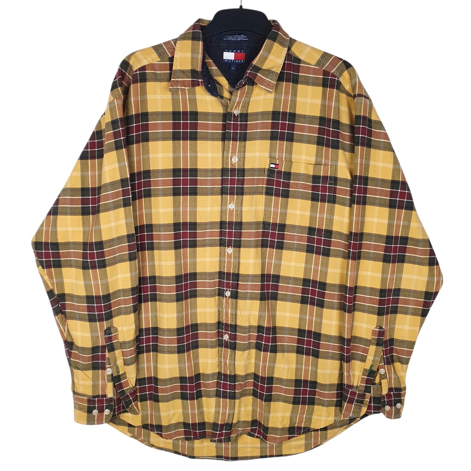 Mens Yellow Tommy Hilfiger Vintage Long Sleeve Shirt