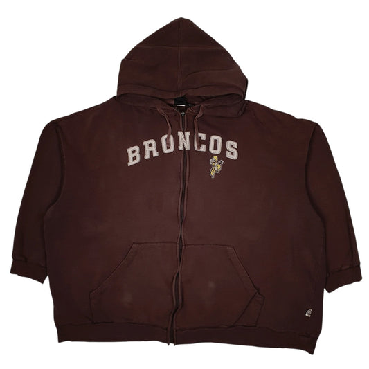 Mens Brown NFL Denver Broncos Hoodie Full Zip Jumper