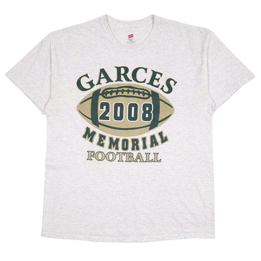 Mens Grey Hanes Garces Memorial Football Short Sleeve T Shirt
