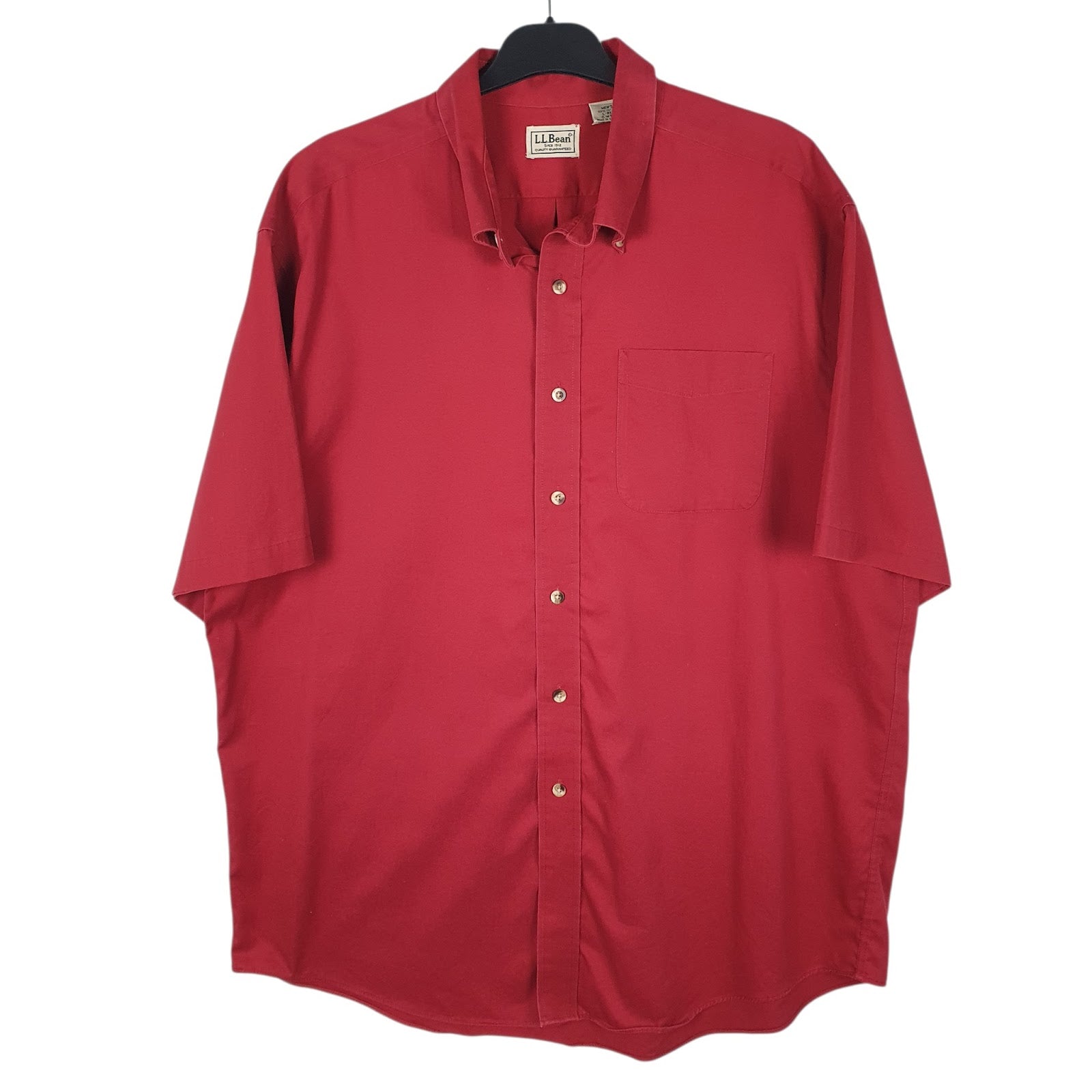 Mens Red L.L.Bean  Short Sleeve Shirt