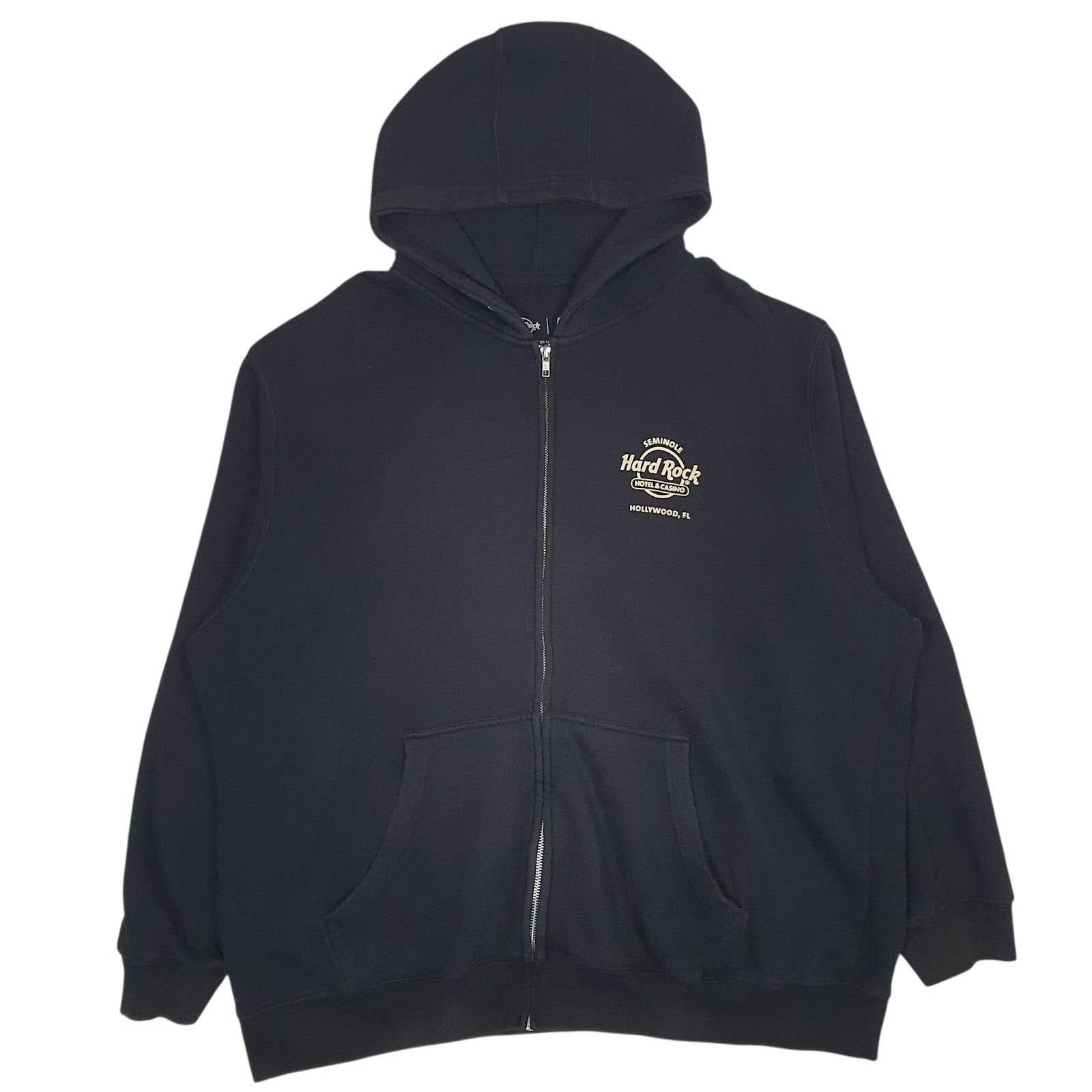 Mens Black Hard Rock  Full Zip Jumper