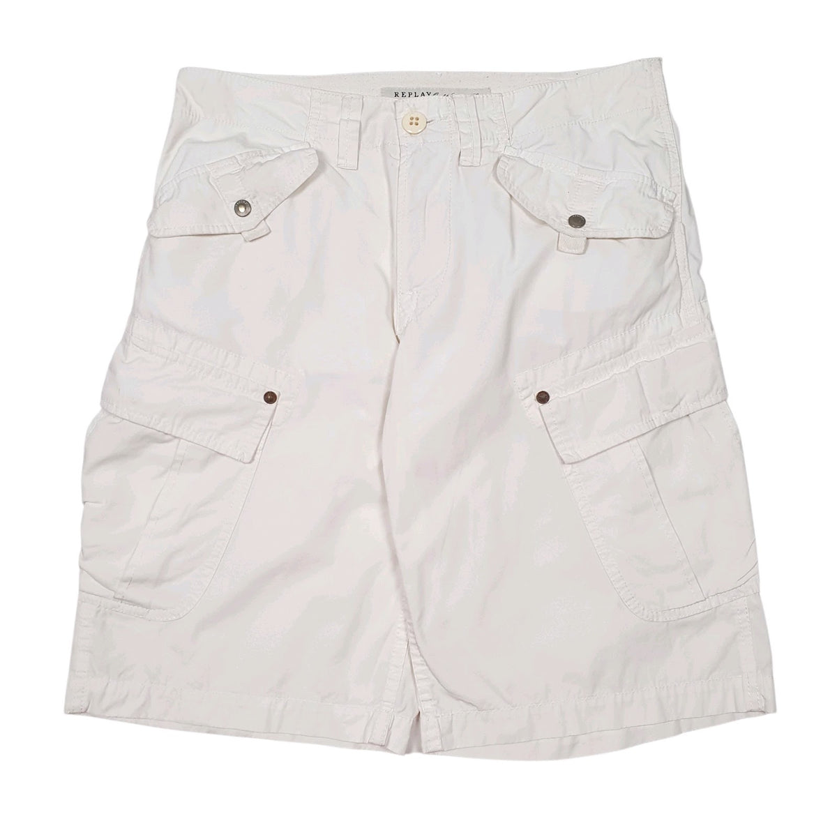 Mens White Replay  Cargo Shorts