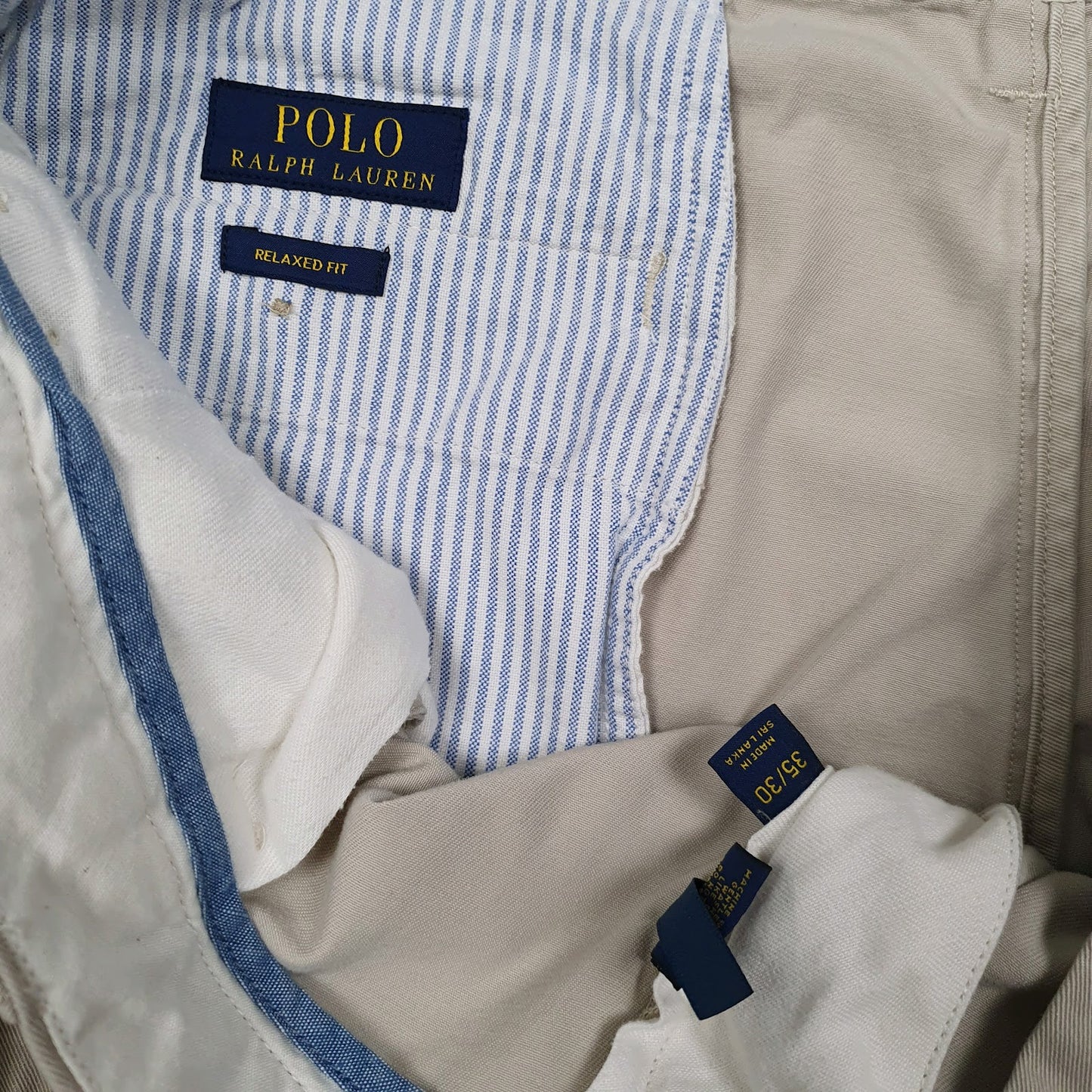 Mens Beige Polo Ralph Lauren Relaxed Fit  Trousers