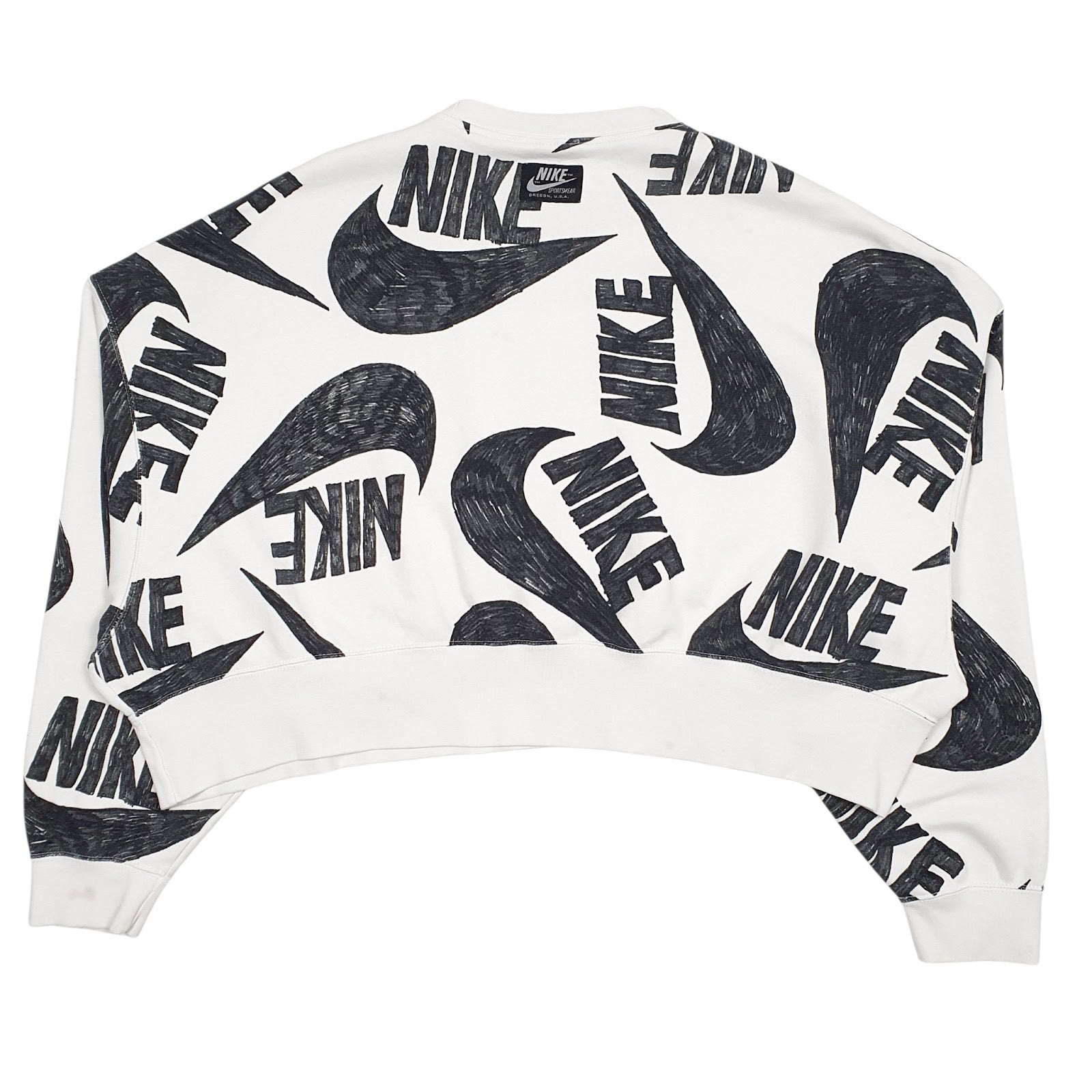 Womens White Nike  Crewneck Jumper