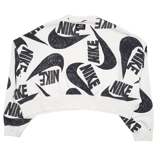 Womens White Nike  Crewneck Jumper