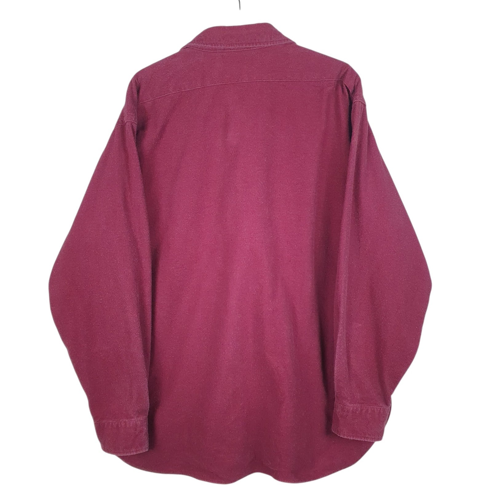 Mens Burgundy L.L.Bean Chamois Vintage 90s Made In USA  Shirt
