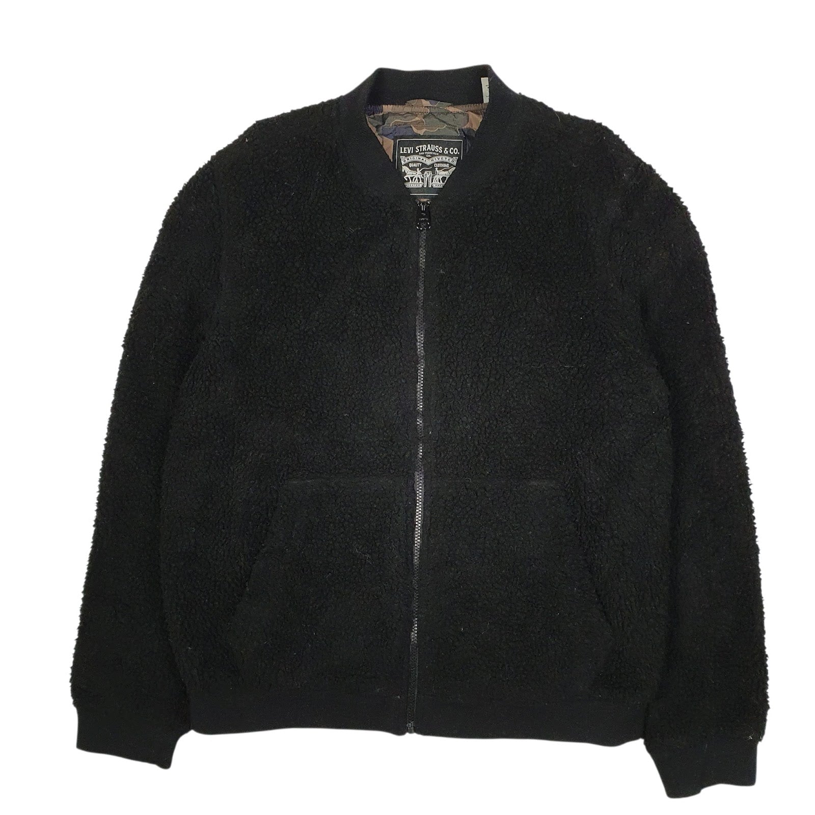 Mens Black Levis Fleece Sherpa  Coat