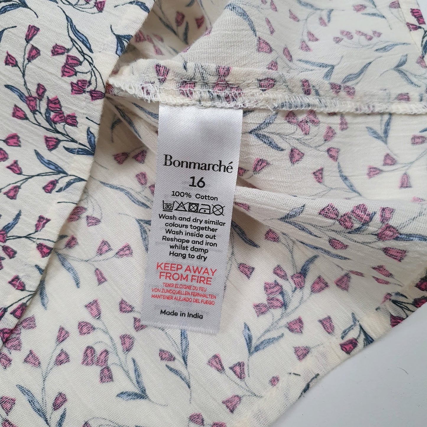 Womens White Bonmarche Floral Blouse  T Shirt