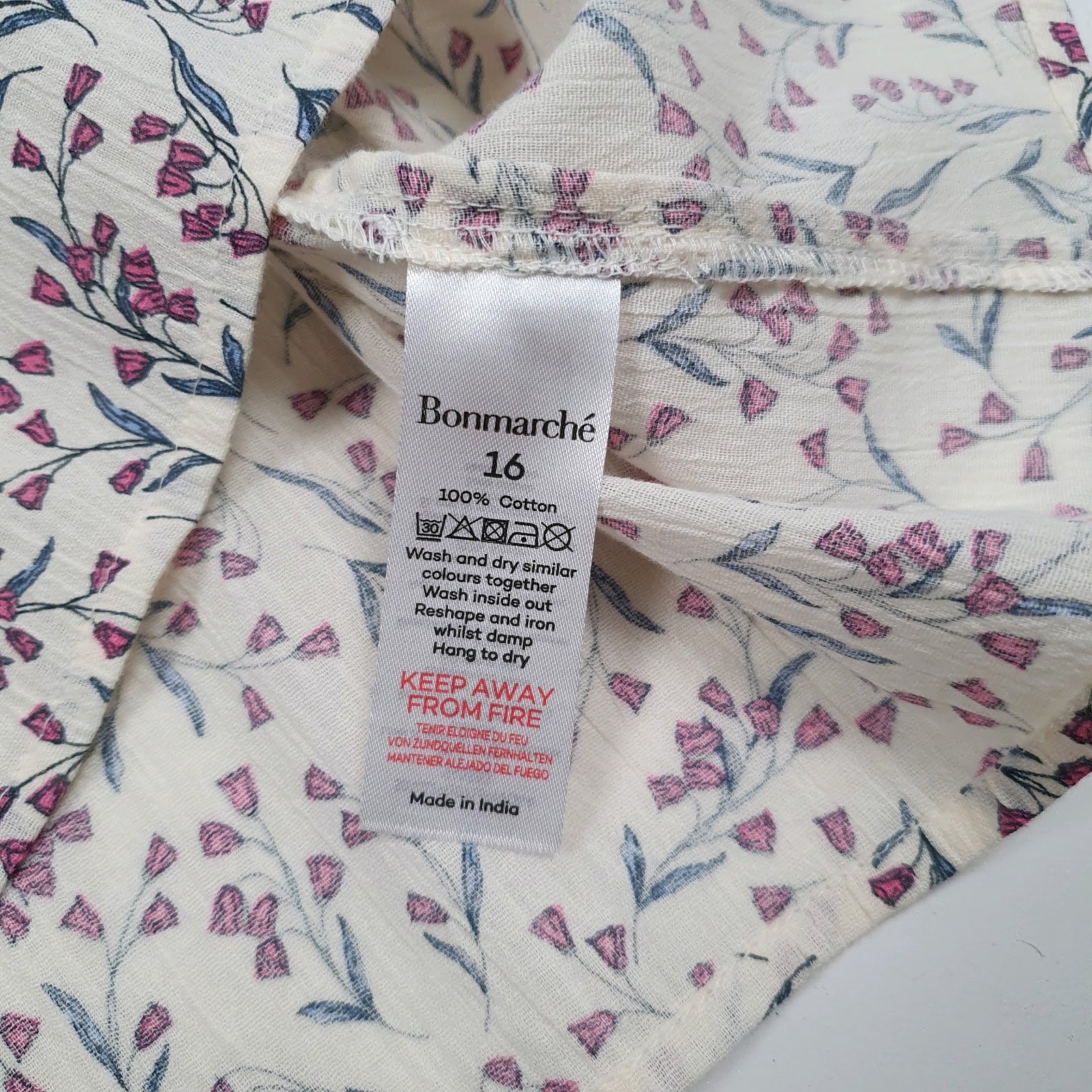 Womens White Bonmarche Floral Blouse  T Shirt