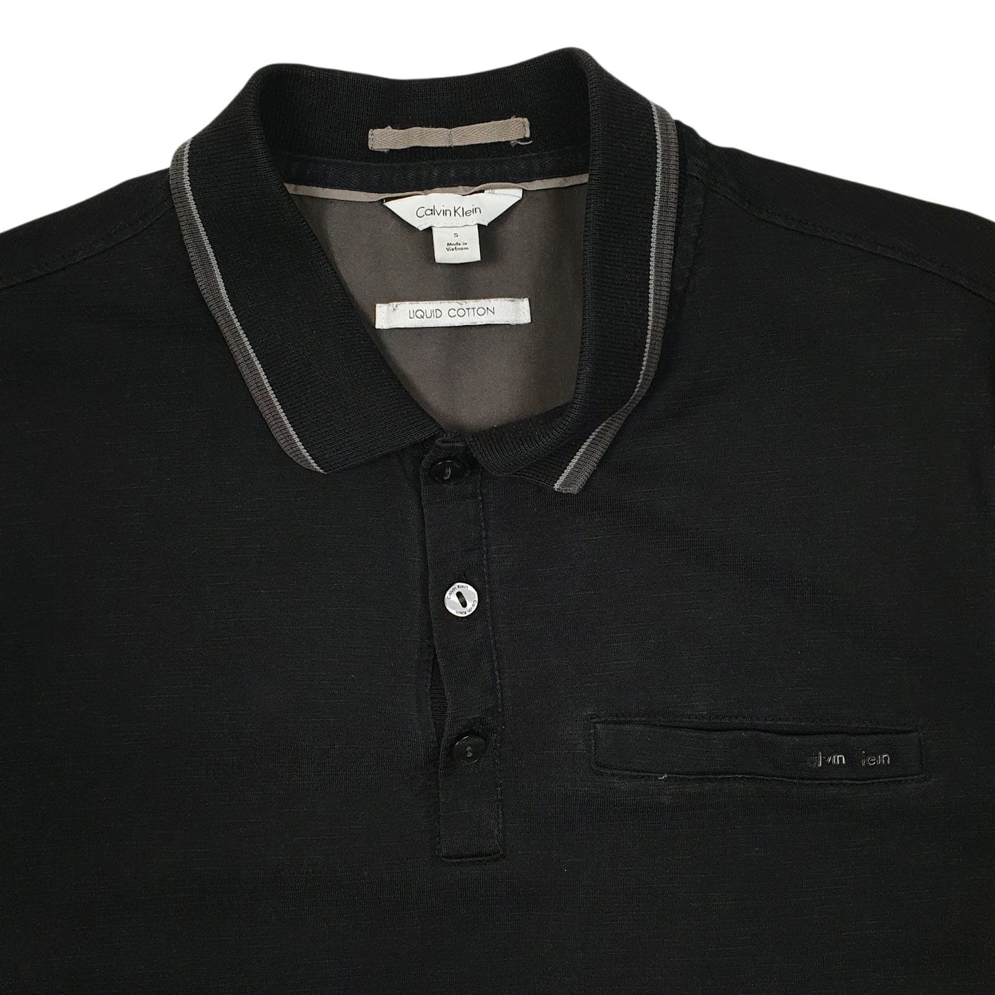 Mens Black Calvin Klein  Hoodie Polo Shirt