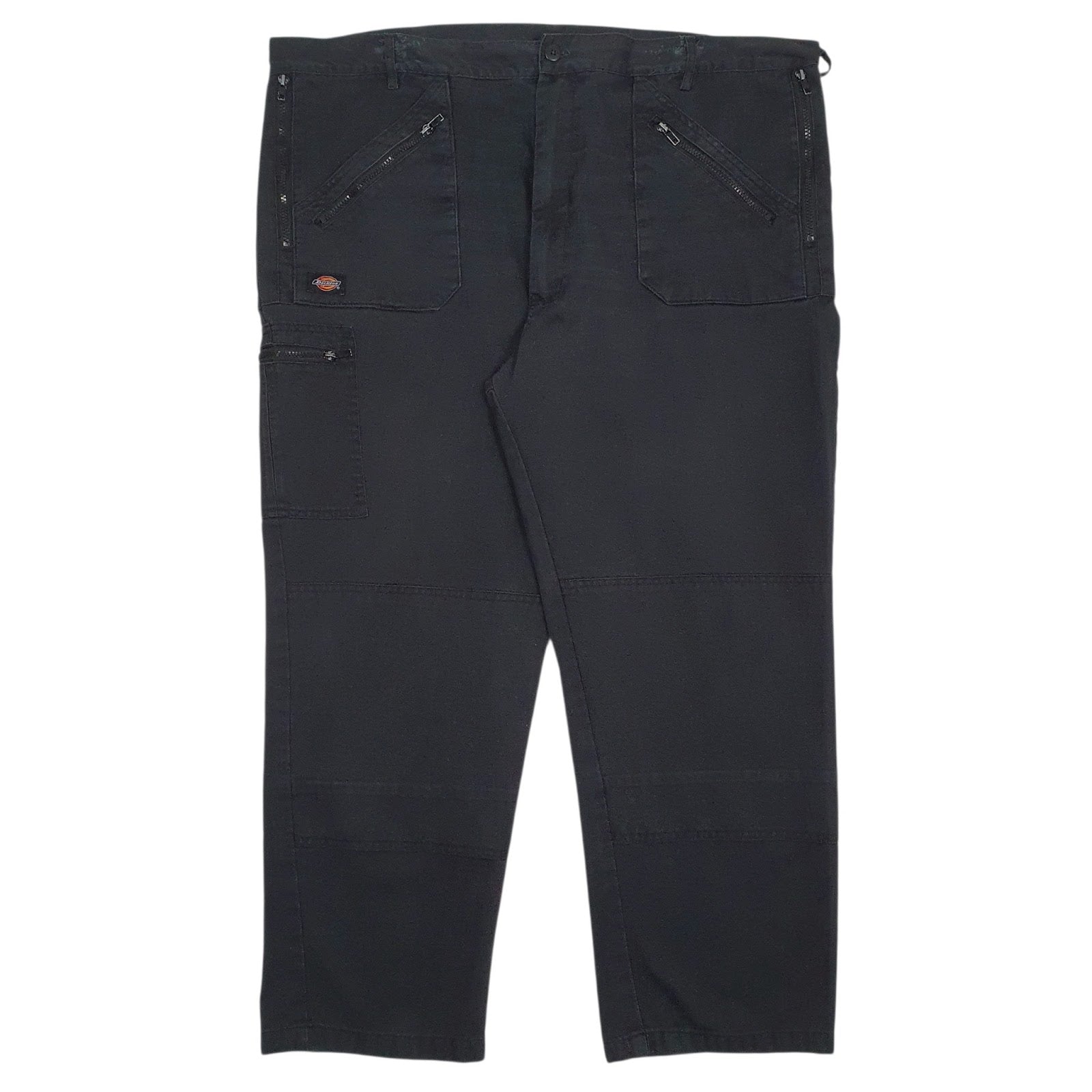 Mens Black Dickies Workwear Double Knees Cargo Trousers