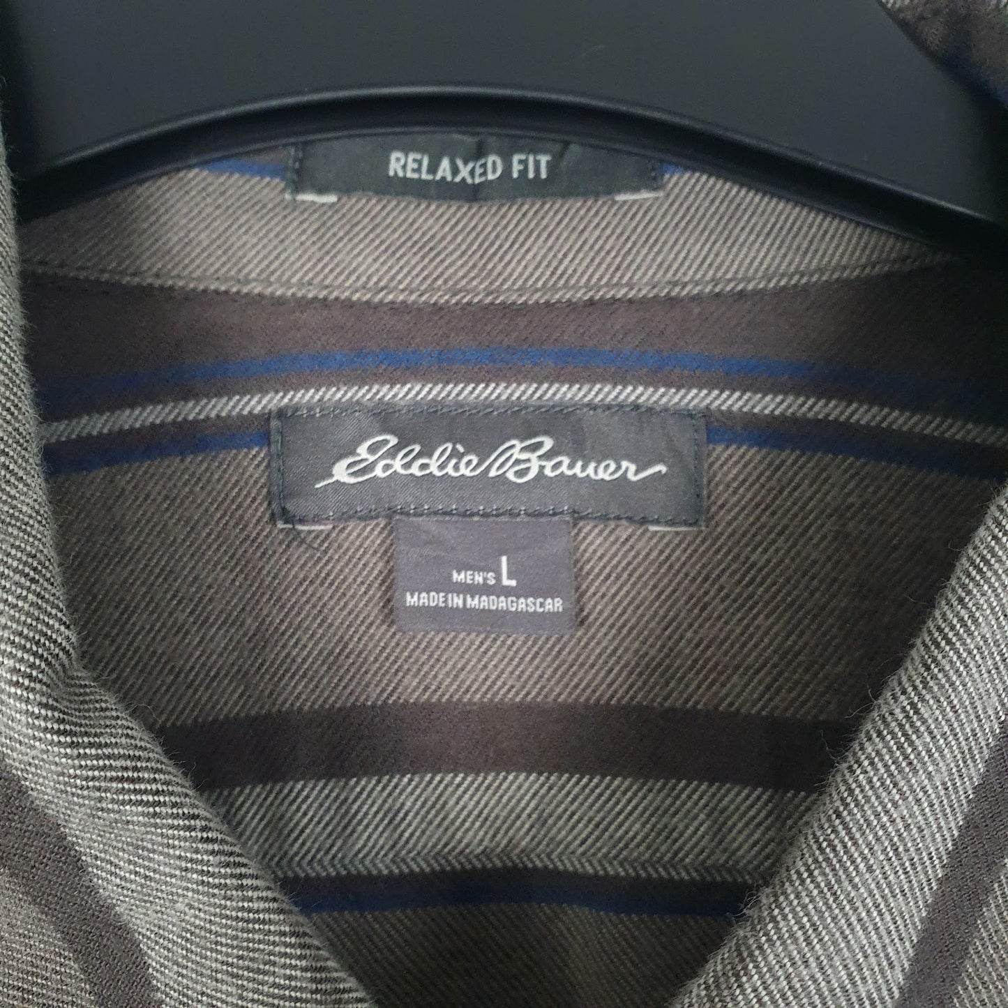 Mens Grey Eddie Bauer Flannel  Shirt