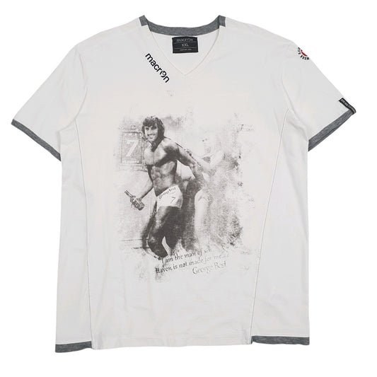 Mens White Macron George Best Short Sleeve T Shirt