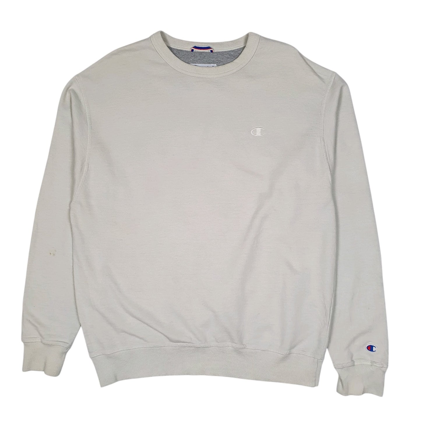 Mens Cream Champion  Crewneck Jumper