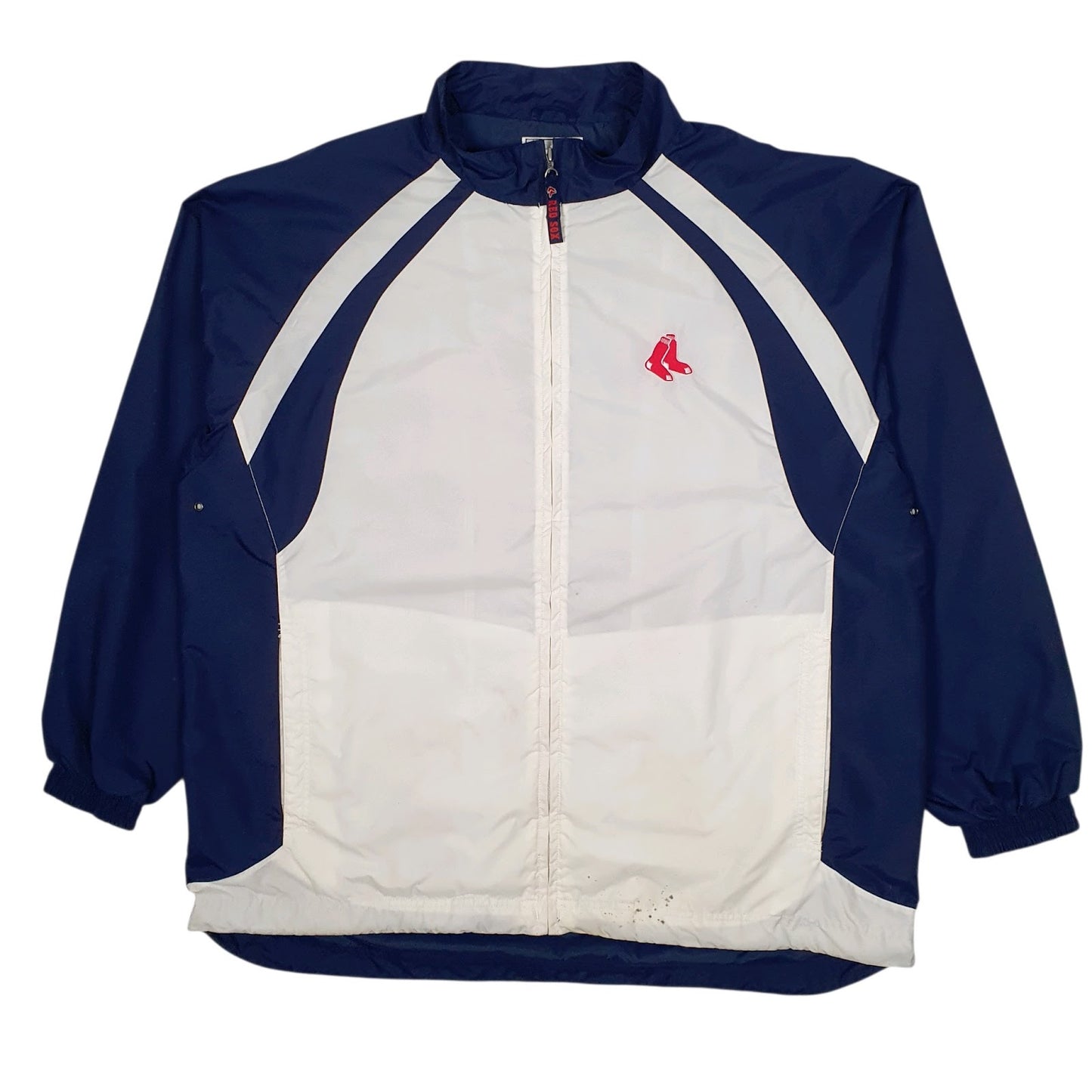 Mens Navy Lee Vintage 90s Boston Red Sox MLB Baseball V Neck Coat