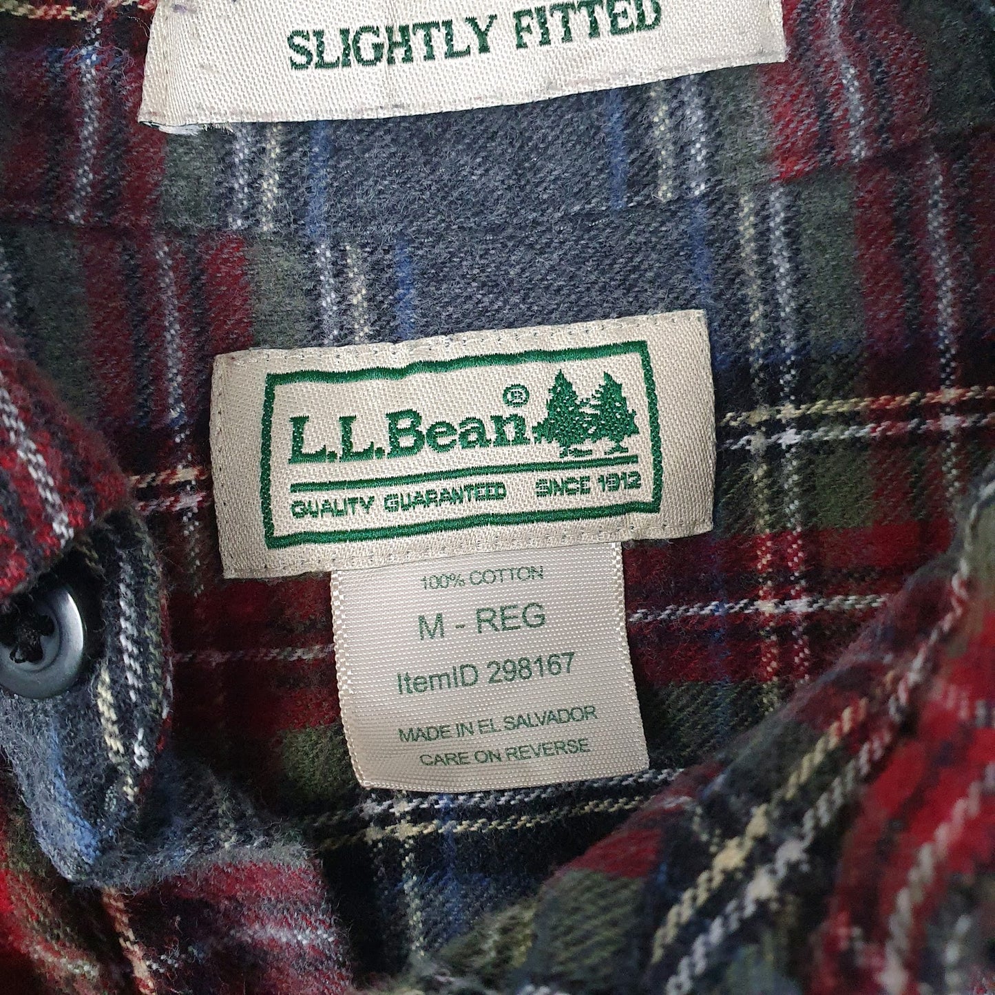 Mens Grey L.L.Bean Flannel  Shirt