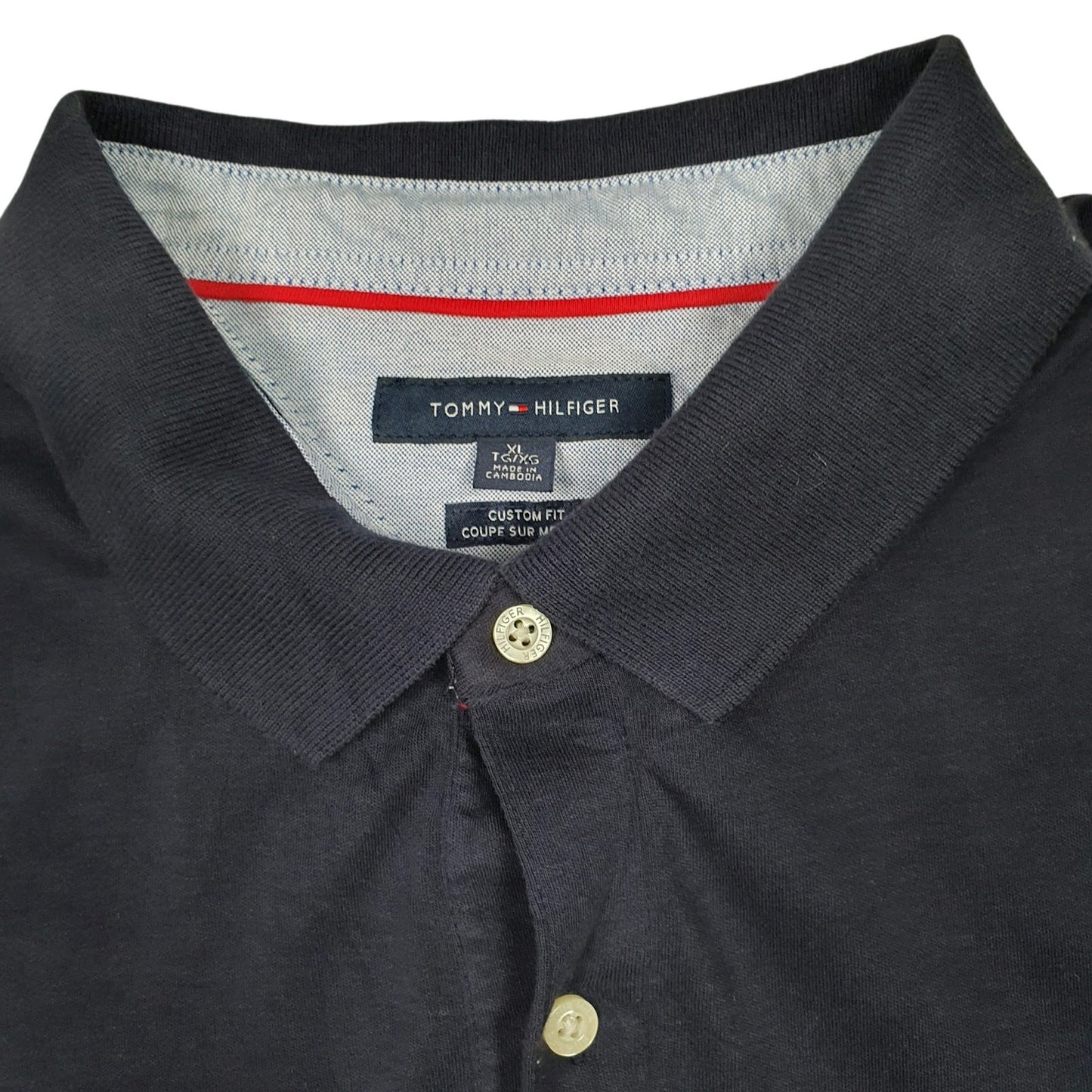 Mens Navy Tommy Hilfiger Custom Fit  Polo Shirt