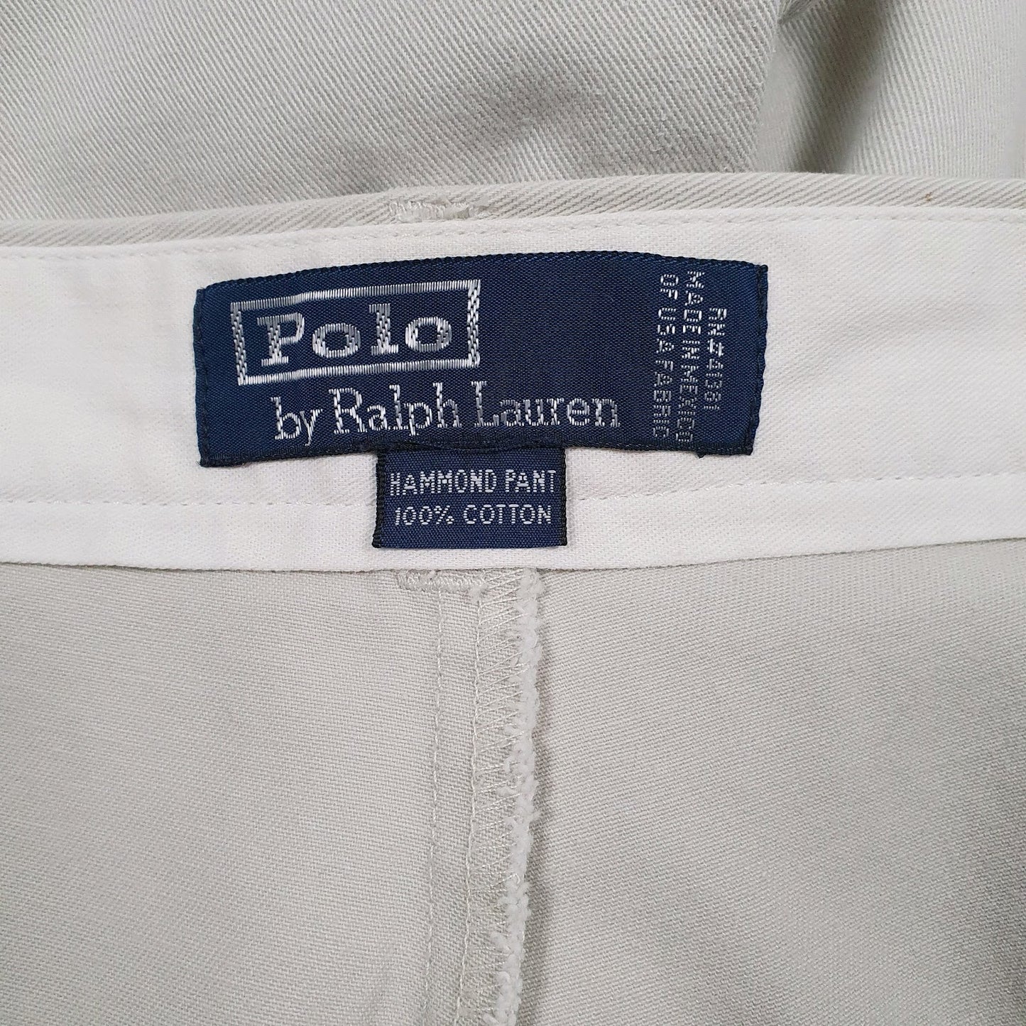 Mens Cream Polo Ralph Lauren Hammond Pant Pleated  Trousers