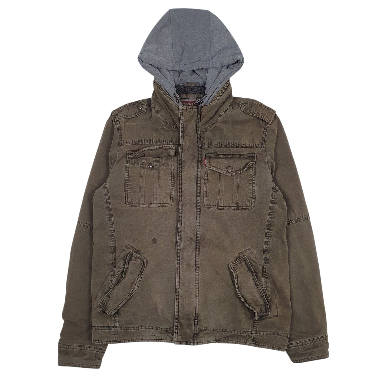 Mens Green Levis Sherpa Lined  Coat