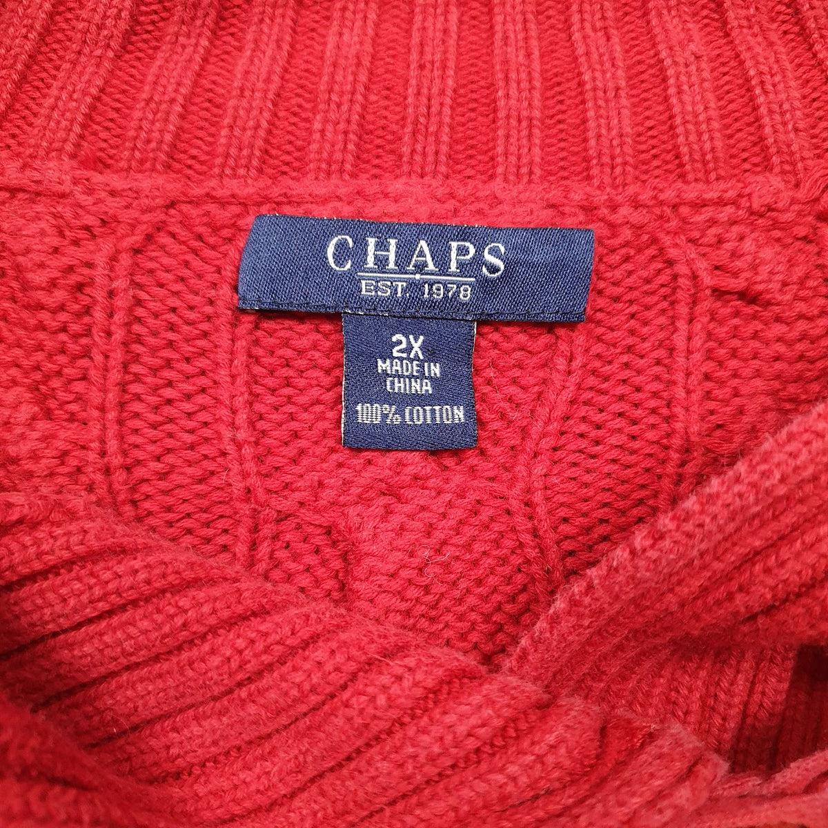 Womens Red Chaps Cable Knit Shoal Neck Jumper