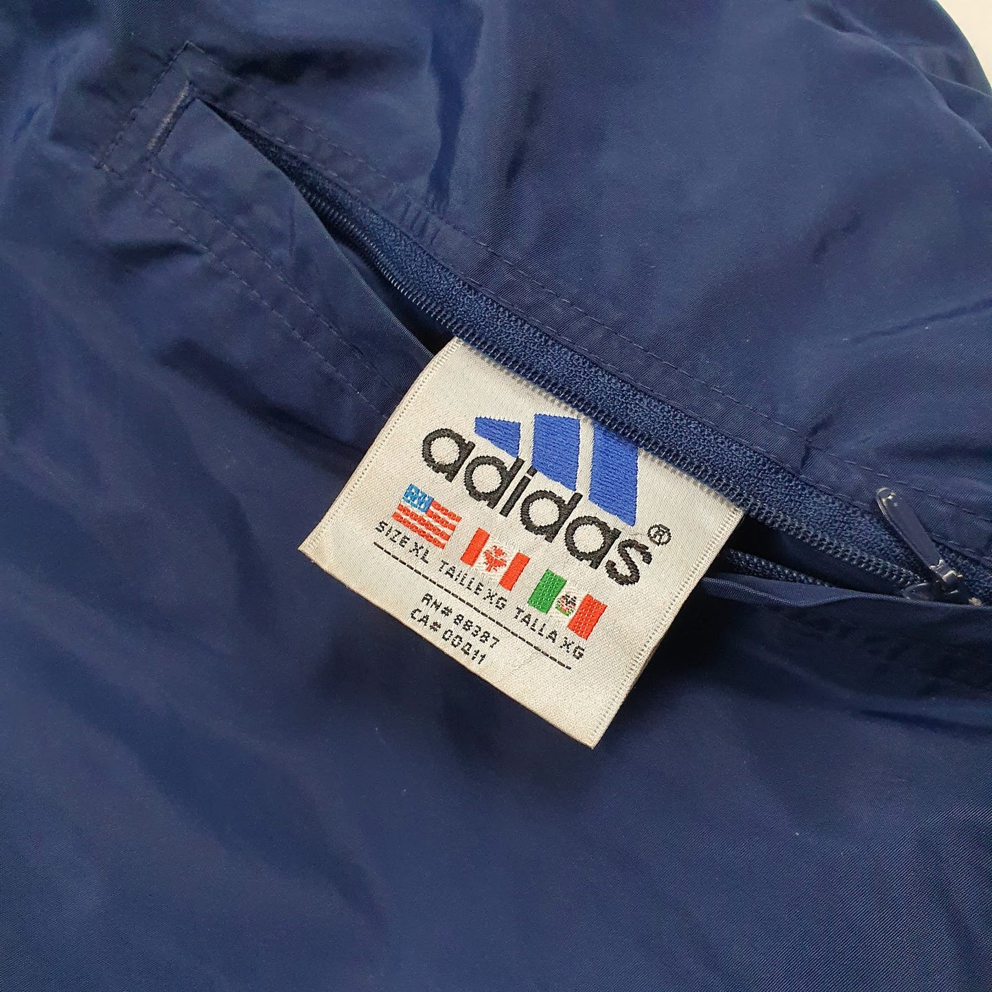 Mens Navy Adidas Reversible Vintage 90s  Coat