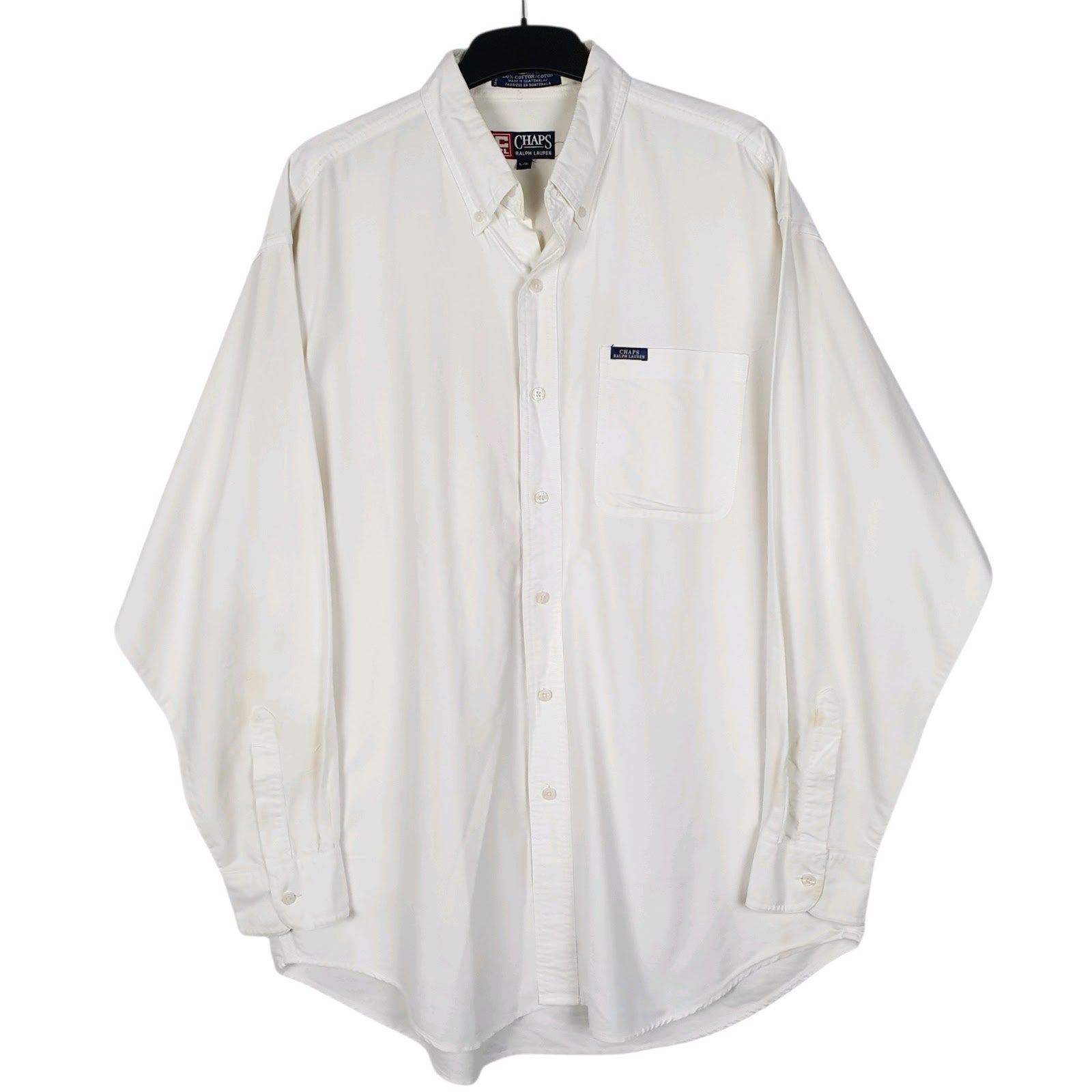 Mens White Ralph Lauren Vintage 90s Long Sleeve Shirt