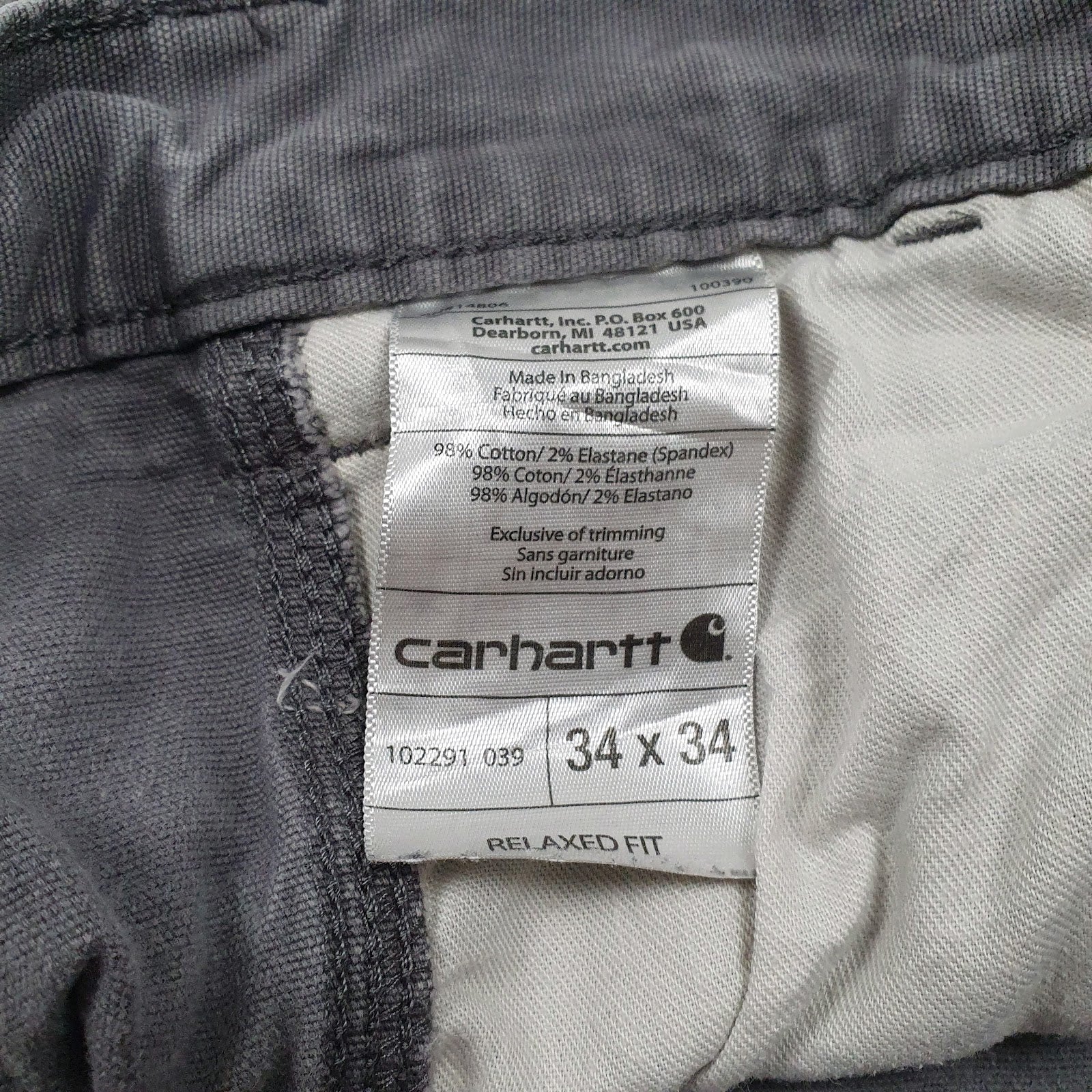 Mens Grey Carhartt   Trousers