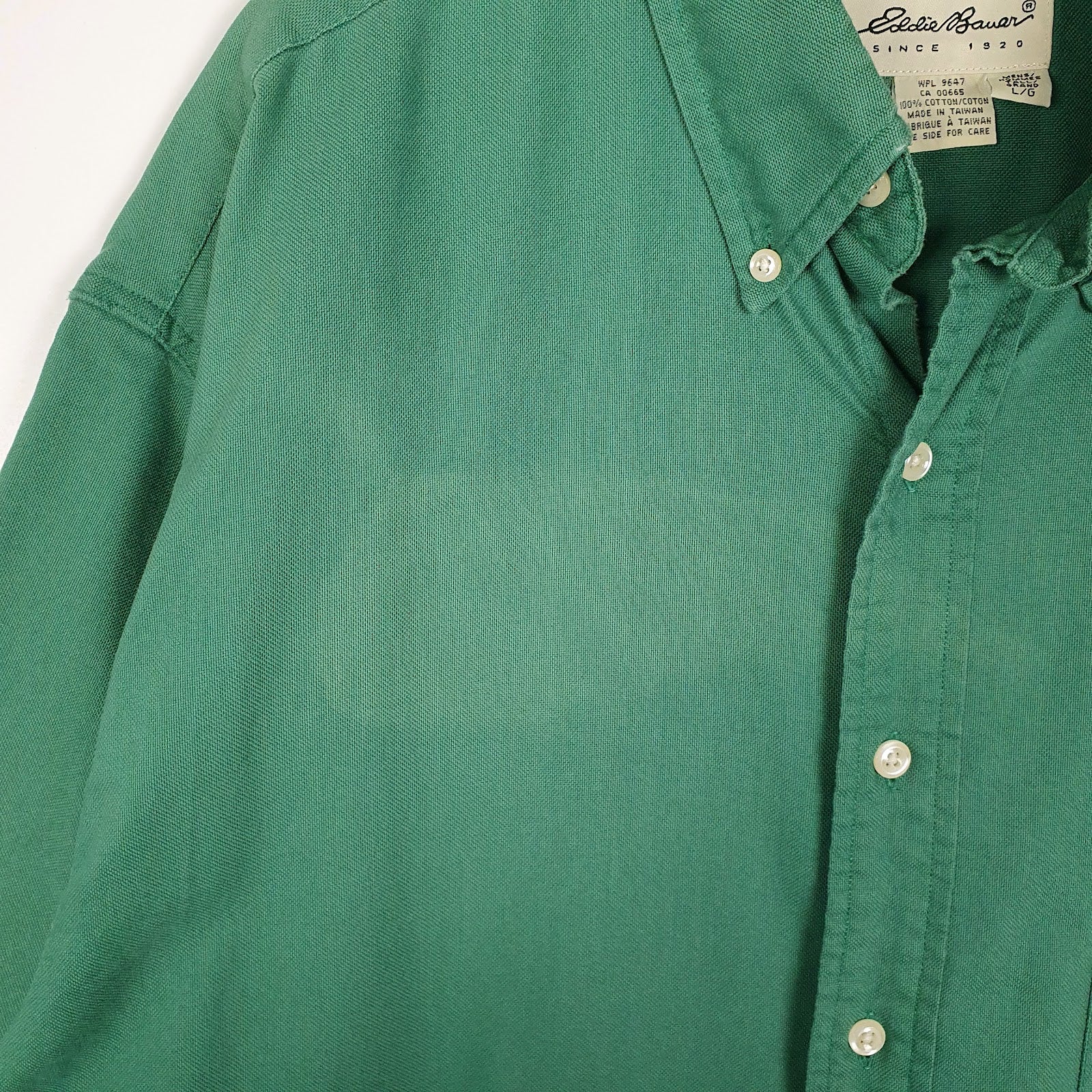 Mens Green Eddie Bauer Vintage 90s Tall  Shirt