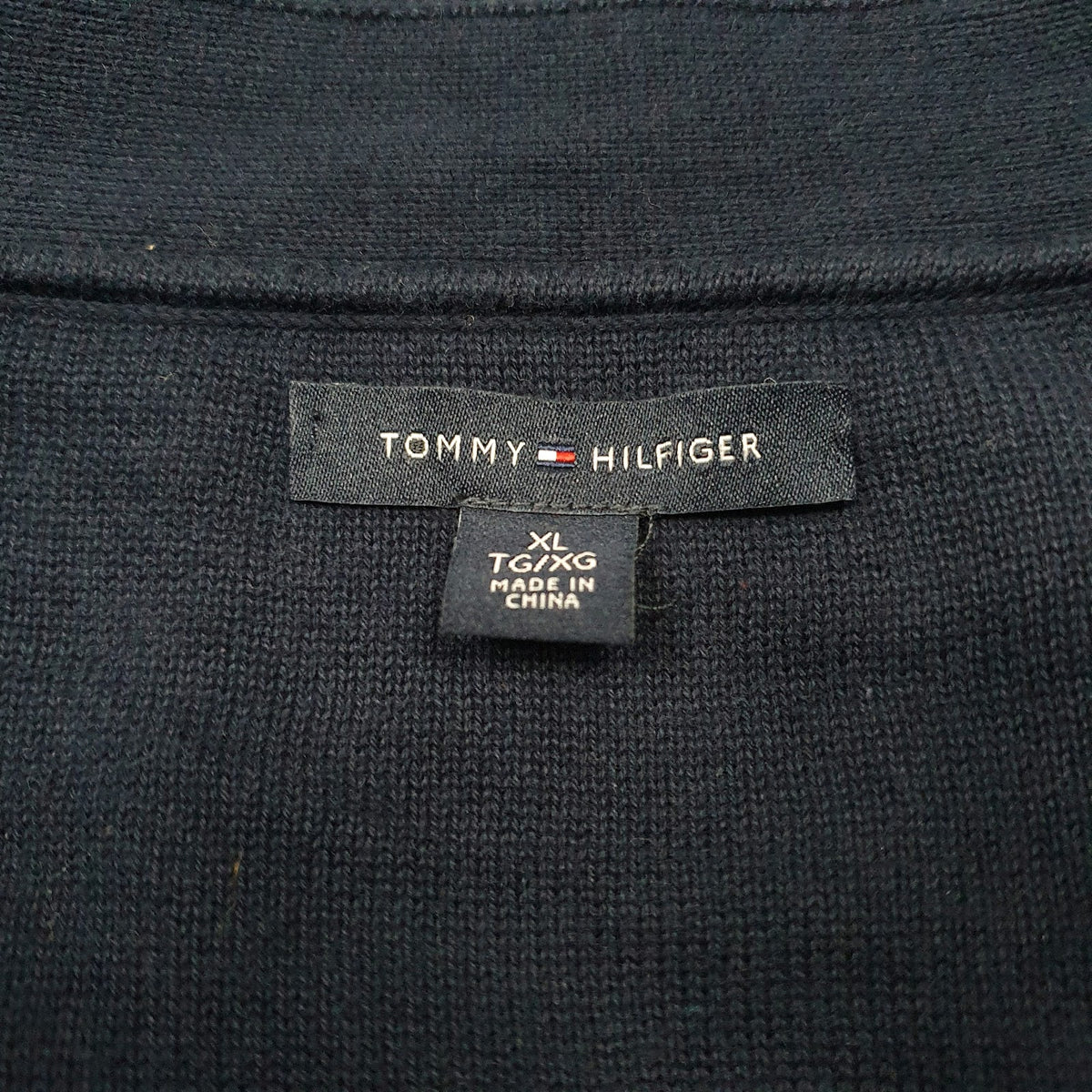 Mens Navy Tommy Hilfiger  V Neck Jumper