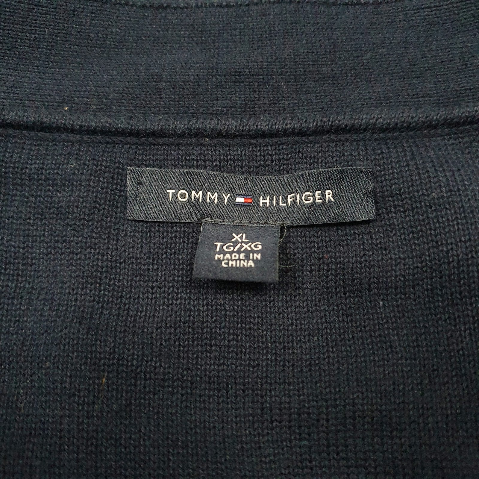 Mens Navy Tommy Hilfiger  V Neck Jumper