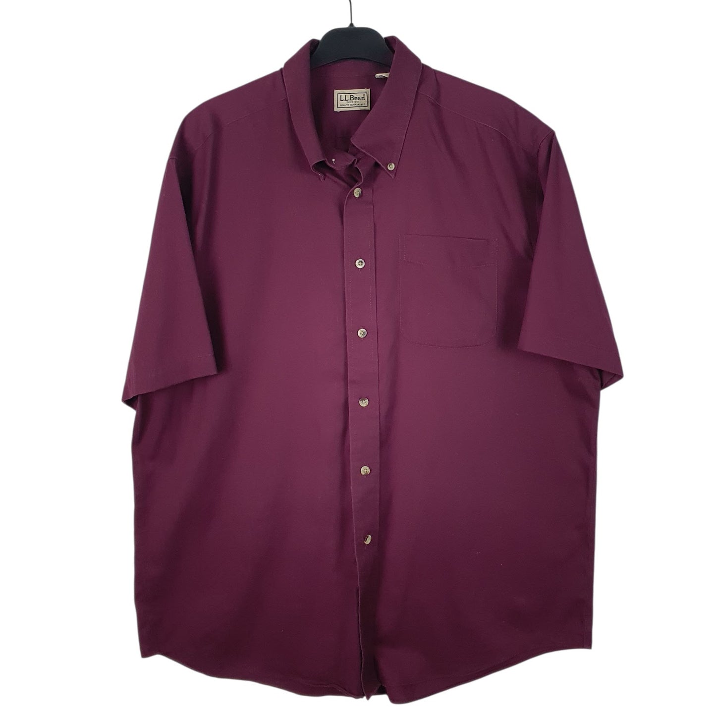 Mens Burgundy L.L.Bean  Short Sleeve Shirt