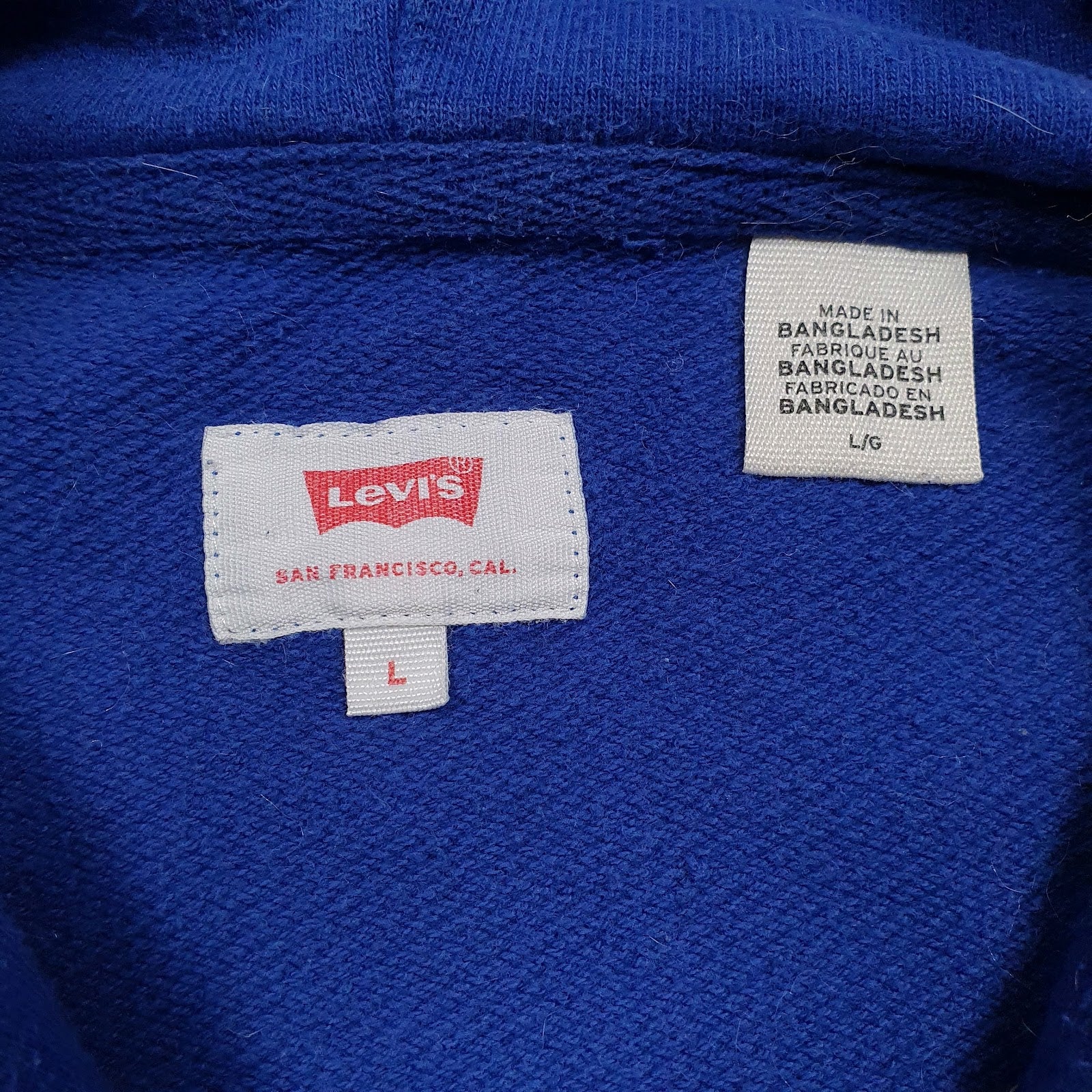 Mens Blue Levis Spellout Hoodie Jumper