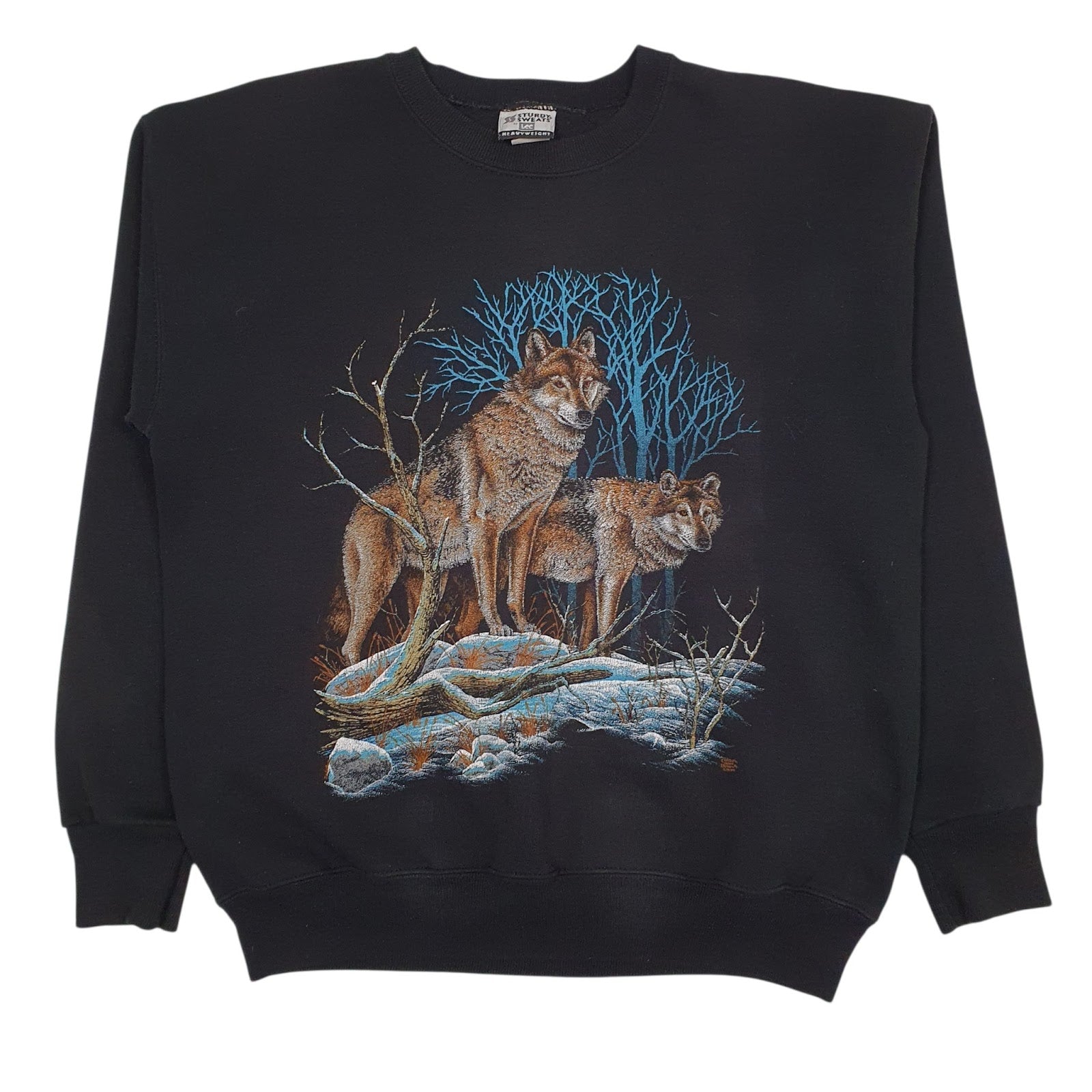 Mens Black Lee Graphic Crewneck Jumper