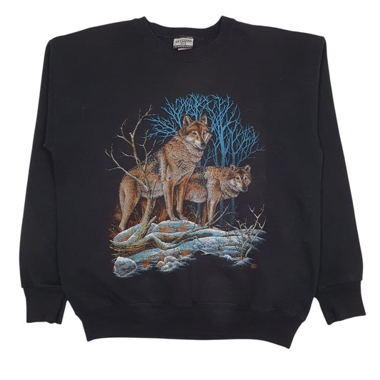 Mens Black Lee Graphic Crewneck Jumper