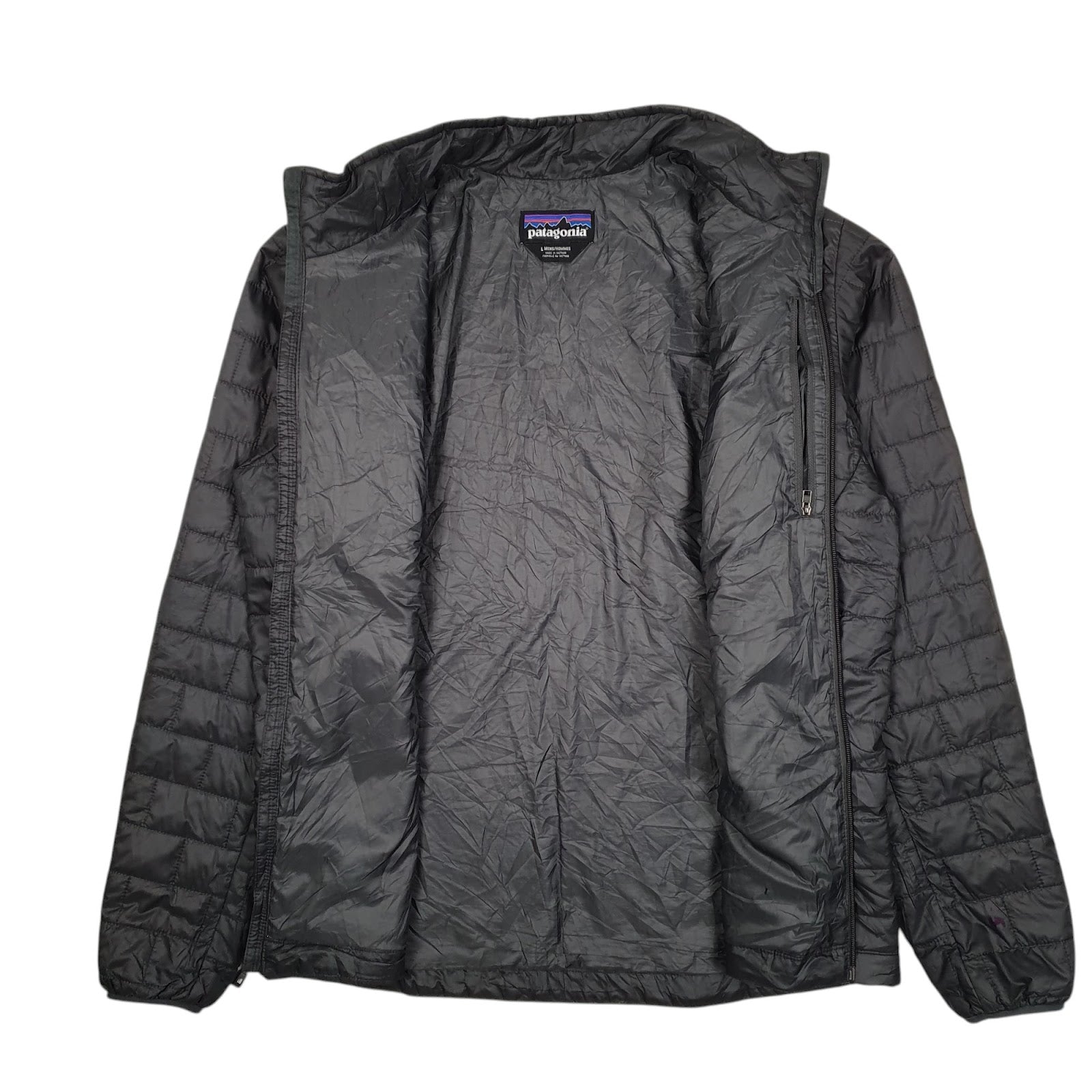 Mens Grey Patagonia Nano Puff Crewneck Coat