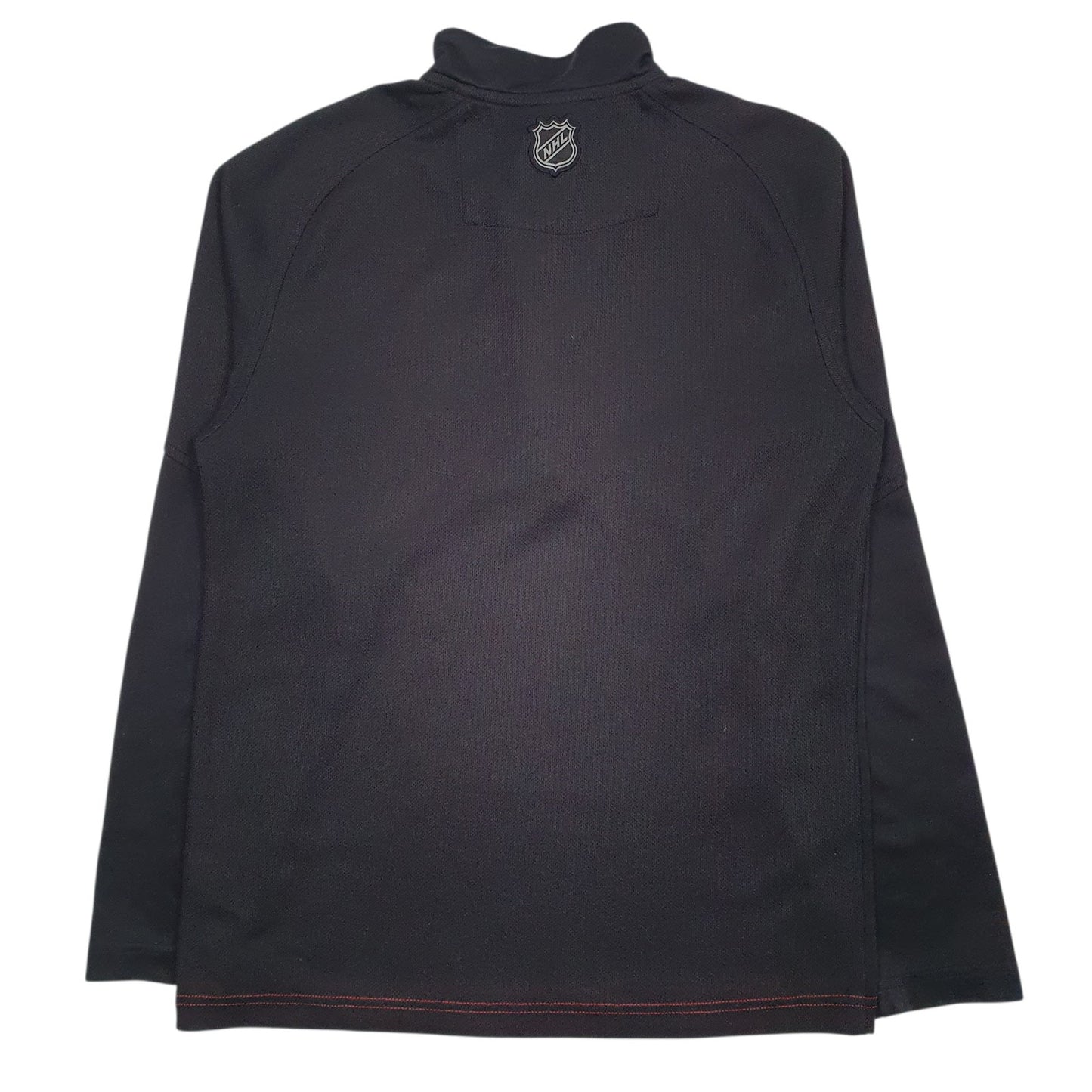 Mens Black Reebok NHL Chicago Blackhawks Quarter Zip Jumper