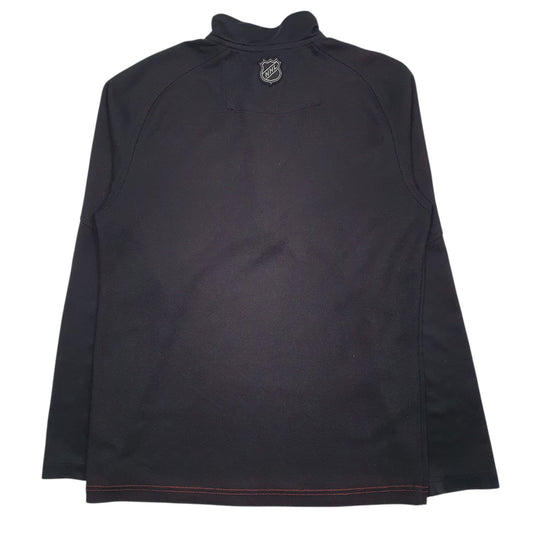 Mens Black Reebok NHL Chicago Blackhawks Quarter Zip Jumper