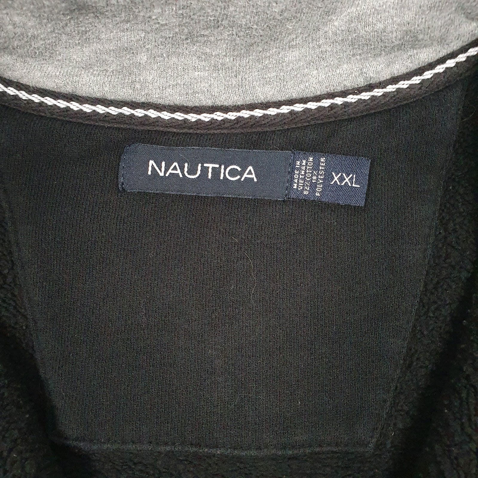 Mens Black Nautica  Quarter Zip Jumper