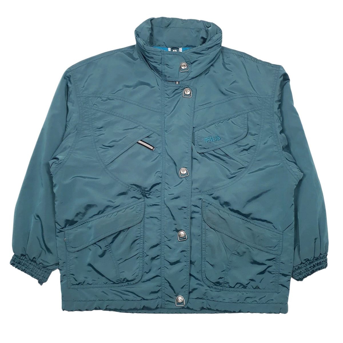 Womens Blue Fila Vintage 90s Magic Line  Coat