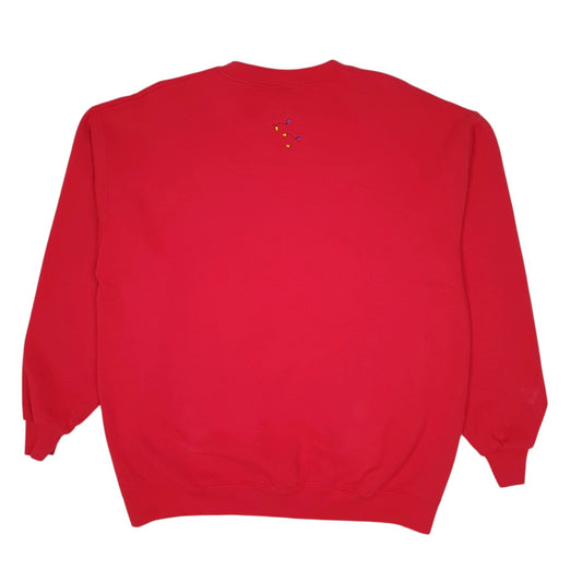 Mens Red Lee Vintage 90s Christmas Xmas Crewneck Jumper