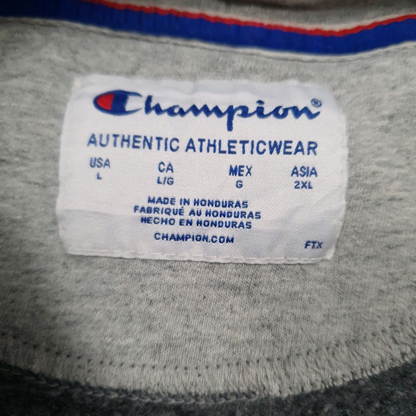 Mens Grey Champion Spellout Hoodie Jumper