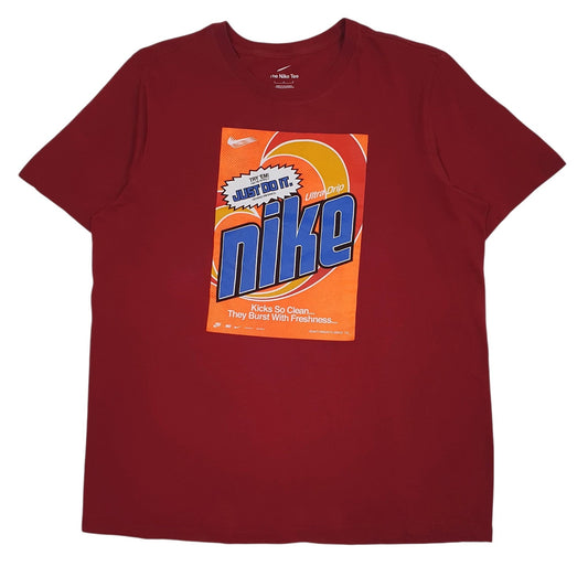 Mens Red Nike Spellout Short Sleeve T Shirt
