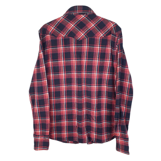 Mens Black Wrangler Vintage Flannel Pre-Shrunk  Shirt